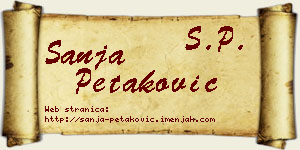 Sanja Petaković vizit kartica